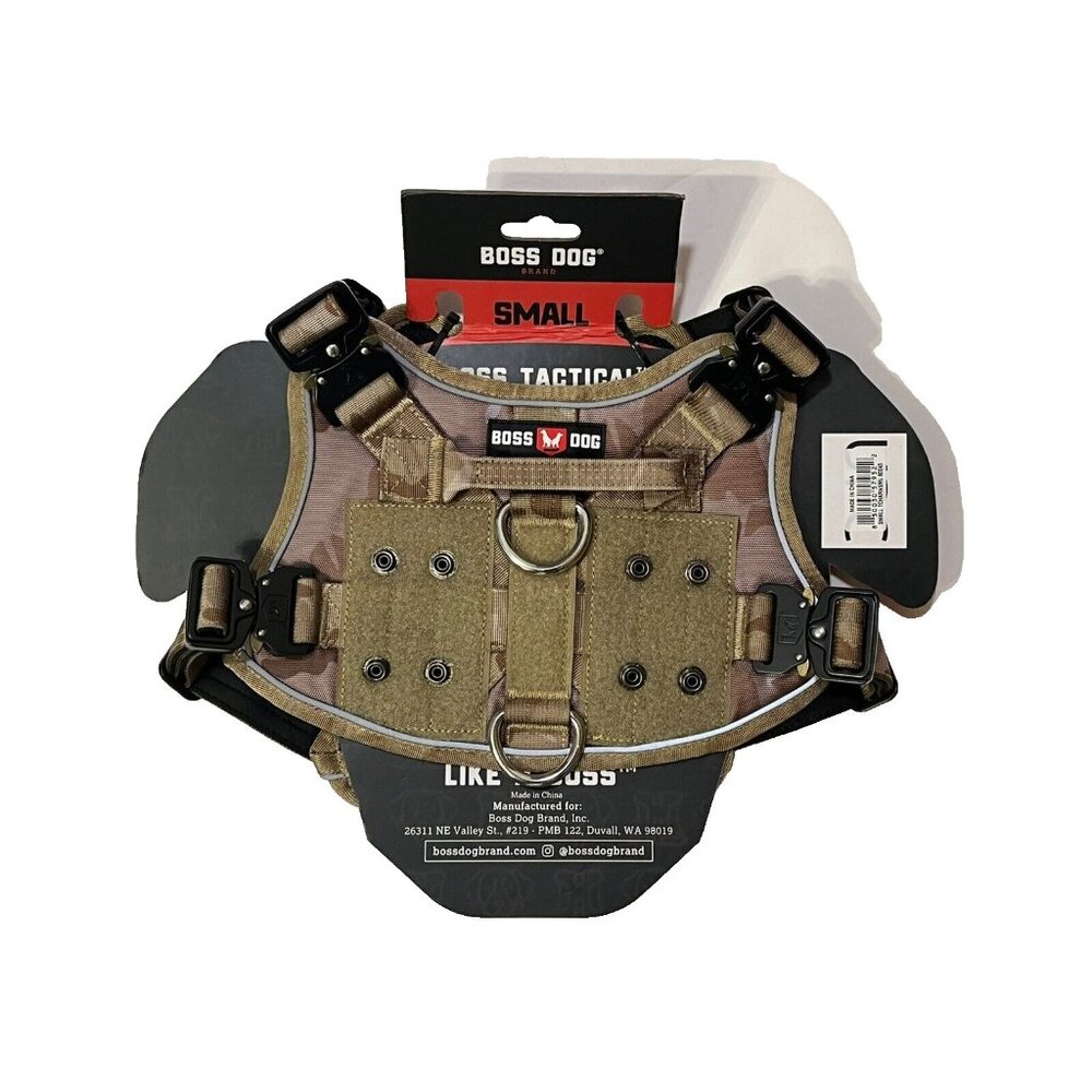 Boss Dog Small Canine Tan Camouflage Adjustable Tactical Harness NWT